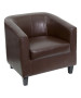 Leather Reception Chair w/ Wood Legs-image3