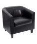 Leather Reception Chair w/ Wood Legs-image1