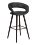 Brynn Contemporary Vinyl Stool w/ Cappuccino Wood Frame-image1