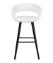 Brynn Contemporary Vinyl Stool w/ Cappuccino Wood Frame-image2