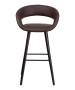 Brynn Contemporary Vinyl Stool w/ Cappuccino Wood Frame-image3