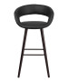 Brynn Contemporary Vinyl Stool w/ Cappuccino Wood Frame-image4