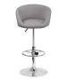 Contemporary Curved Vinyl Adjustable Stool With Chrome Base-image7