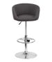 Contemporary Curved Vinyl Adjustable Stool With Chrome Base-image2