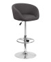 Contemporary Curved Vinyl Adjustable Stool With Chrome Base-image1