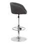 Contemporary Curved Vinyl Adjustable Stool With Chrome Base-image3