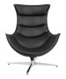 Black Leather Swivel Cocoon Chair-image3