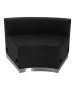 Black Leather Concave Chair With Brushed Stainless Steel Base-image1