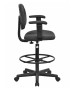 Black Patterned Fabric Ergonomic Stool with Arms-image2