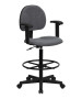 Black Patterned Fabric Ergonomic Stool with Arms-image6