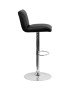 Contemporary Black Vinyl Stool w/ Lines-image2