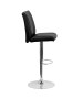 Contemporary Sleek Vinyl Adjustable Stool with Chrome Base-image2