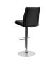 Contemporary Sleek Vinyl Adjustable Stool with Chrome Base-image3