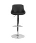 Contemporary Vinyl Bucket Seat Adjustable Stool with Chrome Base-image4