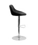 Contemporary Vinyl Bucket Seat Adjustable Stool with Chrome Base-image2