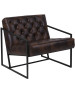 Keane Tufted Leather Chair w/ Metal Frame-image1