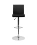 Contemporary Smooth Vinyl Adjustable Stool with Chrome Base-image4