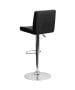 Contemporary Smooth Vinyl Adjustable Stool with Chrome Base-image3