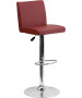 Contemporary Smooth Vinyl Adjustable Stool with Chrome Base-image8