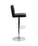 Contemporary Smooth Vinyl Adjustable Stool with Chrome Base-image2