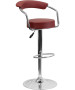 Contemporary Adjustable Height Stool with Arms & Chrome Base-image8