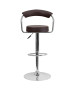 Contemporary Adjustable Height Stool with Arms & Chrome Base-image4