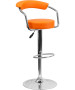 Contemporary Adjustable Height Stool with Arms & Chrome Base-image10