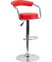 Contemporary Adjustable Height Stool with Arms & Chrome Base-image5