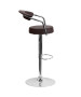 Contemporary Adjustable Height Stool with Arms & Chrome Base-image2