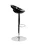 Contemporary Black Plastic Adjustable Height Stool-image2