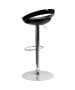 Contemporary Black Plastic Adjustable Height Stool-image3