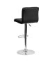 Contemporary Quilted Vinyl Adjustable Stool with Chrome Base-image3