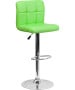 Contemporary Quilted Vinyl Adjustable Stool with Chrome Base-image8