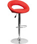 Contemporary Rounded Back Adjustable Stool with Chrome Base-image10