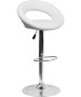 Contemporary Rounded Back Adjustable Stool with Chrome Base-image8