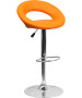 Contemporary Rounded Back Adjustable Stool with Chrome Base-image9