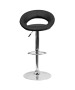 Contemporary Rounded Back Adjustable Stool with Chrome Base-image4