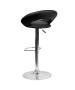 Contemporary Rounded Back Adjustable Stool with Chrome Base-image3