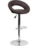 Contemporary Rounded Back Adjustable Stool with Chrome Base-image6