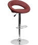 Contemporary Rounded Back Adjustable Stool with Chrome Base-image7