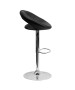 Contemporary Rounded Back Adjustable Stool with Chrome Base-image2