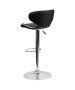 Contemporary Cozy Mid-Back Adjustable Stool with Chrome Base-image3