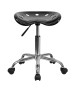 Vibrant Black Tractor Seat and Chrome Stool-image4