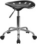 Vibrant Black Tractor Seat and Chrome Stool-image1