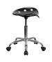 Vibrant Black Tractor Seat and Chrome Stool-image2