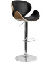 Bentwood Adjustable Stool with Curved Seat and Back-image1