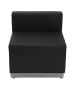 Black Leather Chair with Brushed Stainless Steel Base-image2