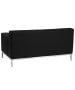 Contemporary Black Leather Love Seat with Stainless Steel Frame-image2