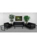 Contemporary Black Leather Love Seat with Stainless Steel Frame-image3