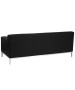 Contemporary Black Leather Sofa with Stainless Steel Frame-image2